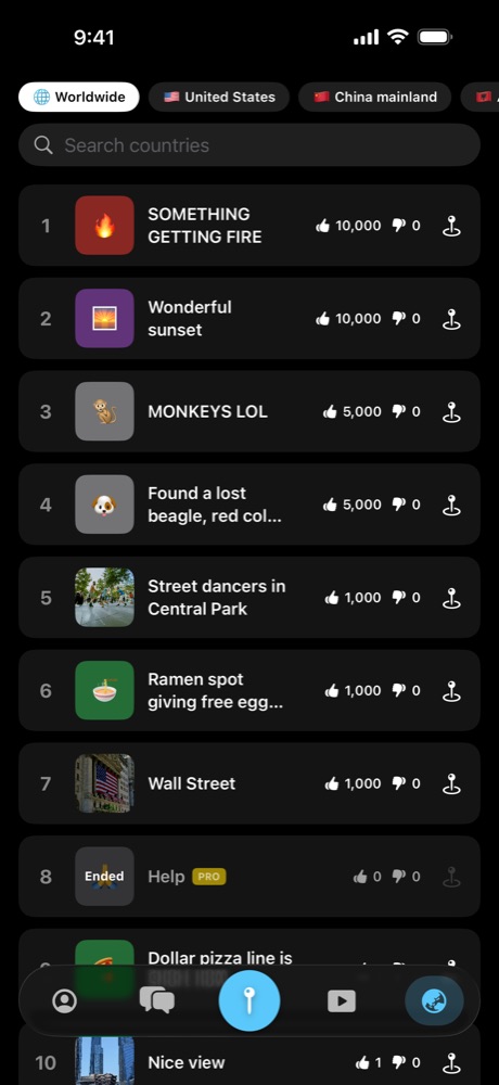 Trending pins worldwide